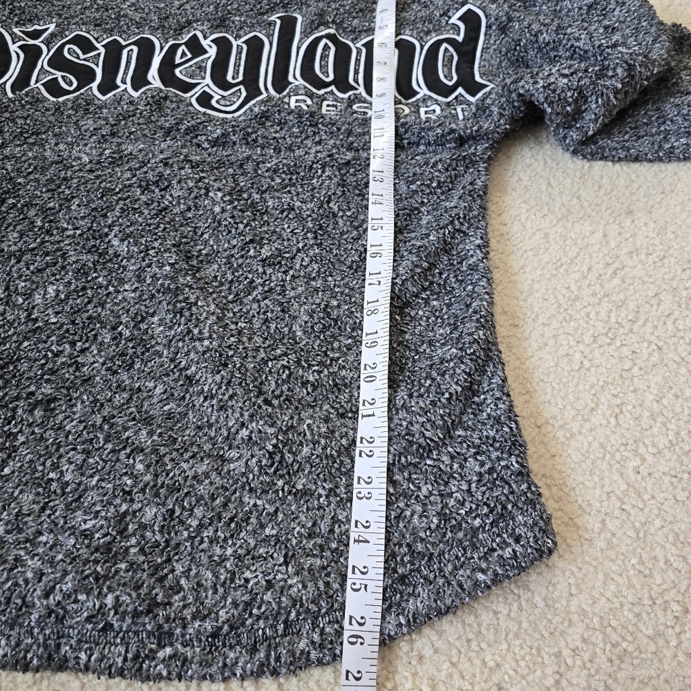Disney Parks Sweater Womens XS Gray Black Spirit Jersey Disneyland Oversized - Picture 4 of 7